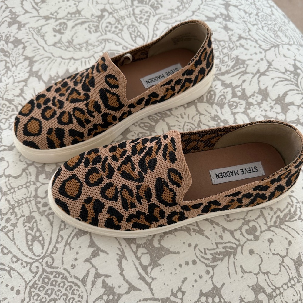 Steve Madden Leopard Print Slip-On Sneakers
